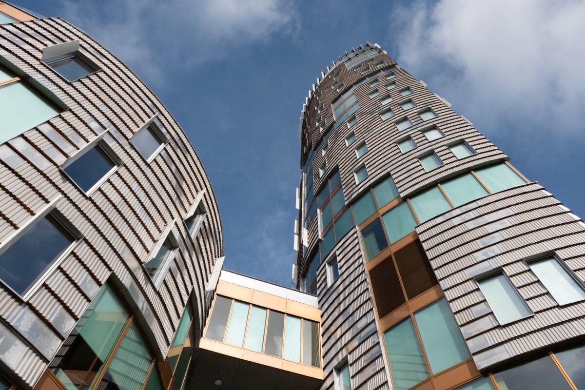 TRAE, a 20-story wooden skyscraper in Aarhus, Denmark designed by Anders Lendager