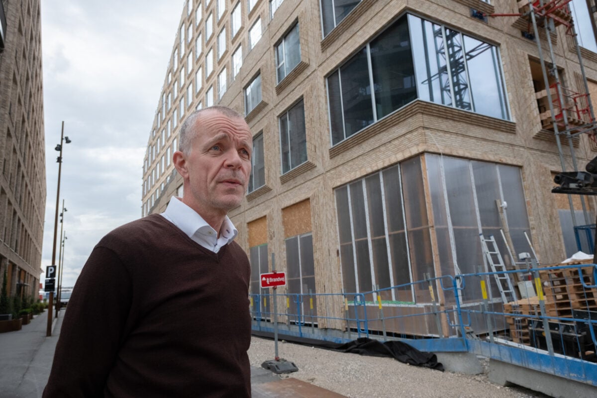 Jesper Buus, a district director for Scandic Hotels, on the construction site of Bassin Seven