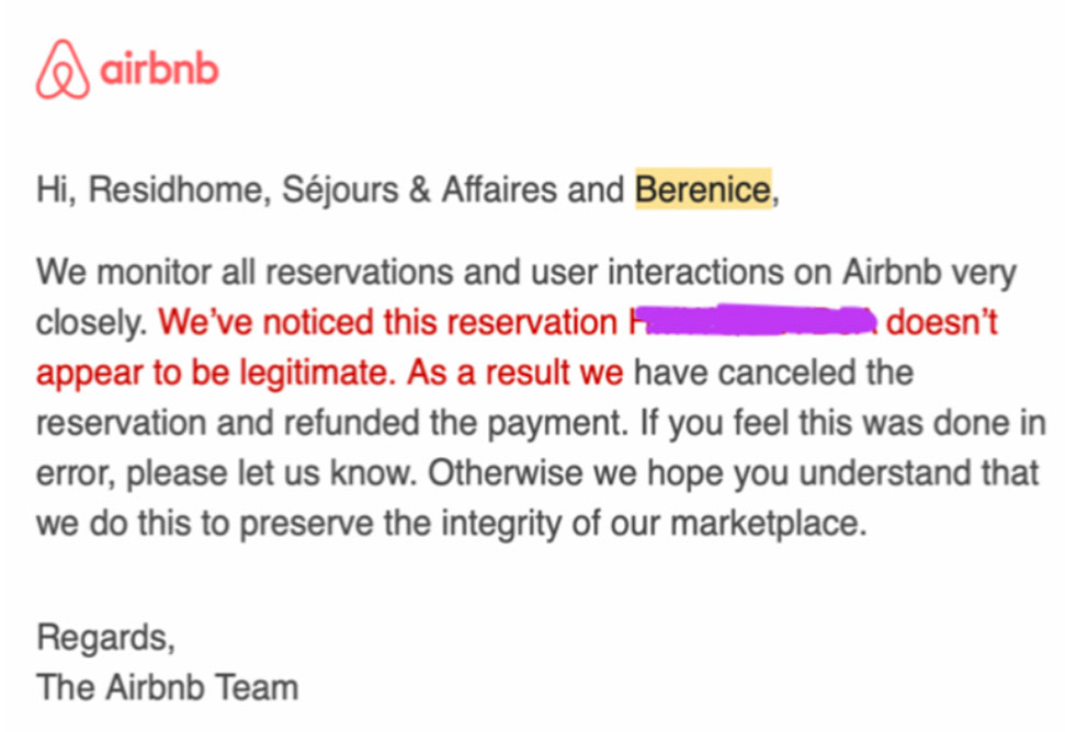 Good catch, Airbnb! The listing giant caught the scammer before he could do more damage. 