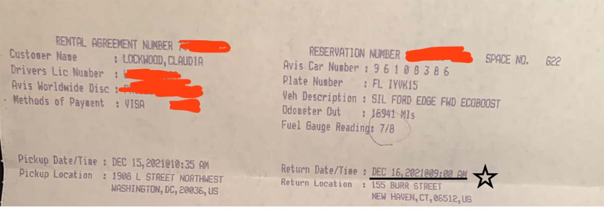 Why did Avis allow this customer to book a reservation to return the car rental before hours?