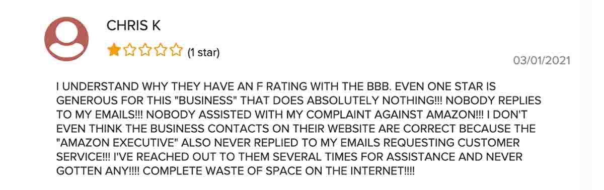 A BBB complaint from Christina L Kelly that is not truthful