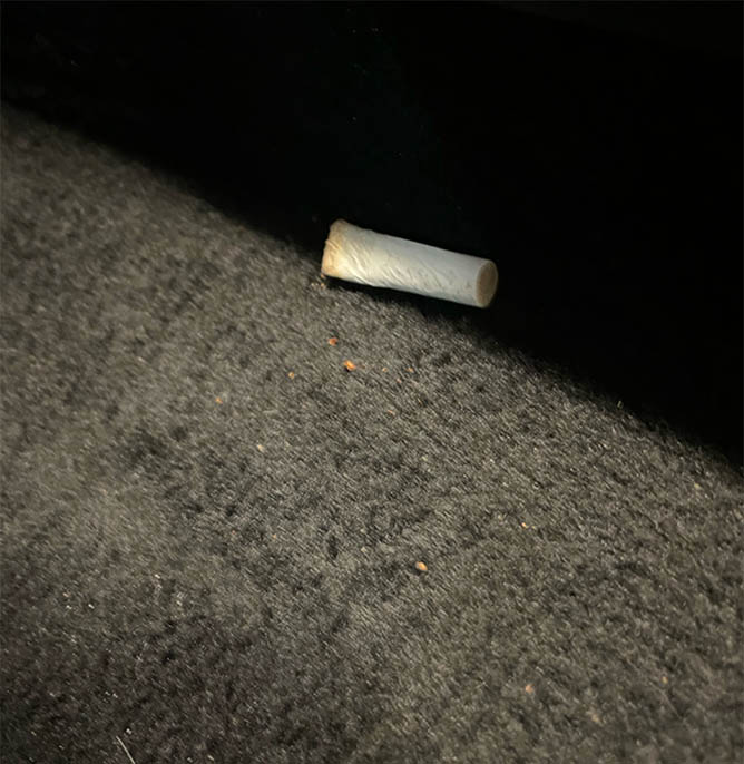 Hertz says it can charge a $400 cleaning fee because someone found this cigarette butt in the rental car.