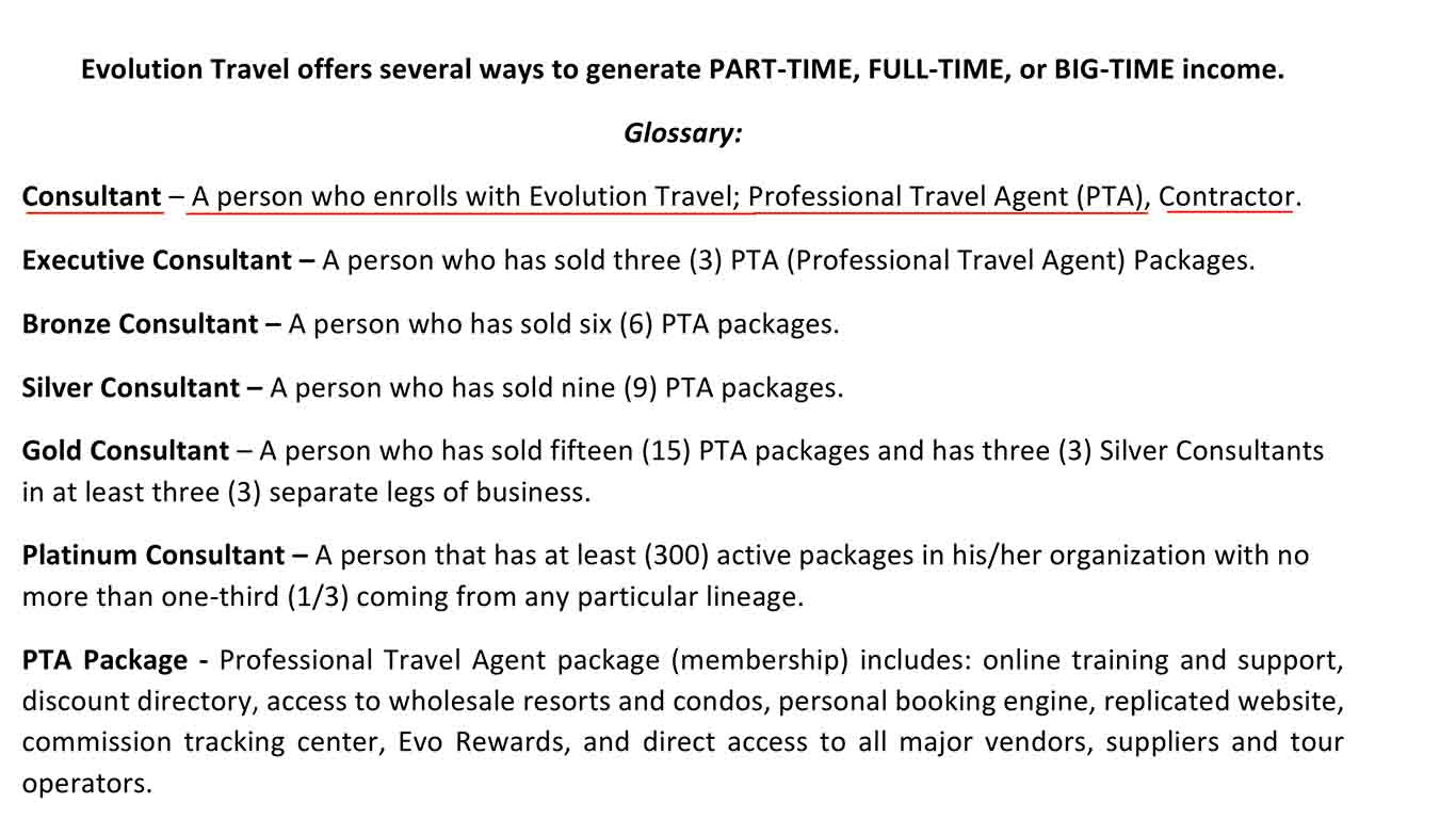 It's easy to become a professional travel agent with Evolution Travel -- just pay the fee.