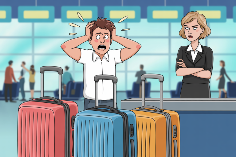 Patrick Bruce books flights through Orbitz with "free" checked bags -- only to learn the airline’s ticket includes no such perk. Who’s responsible for his $540 baggage fee shock?