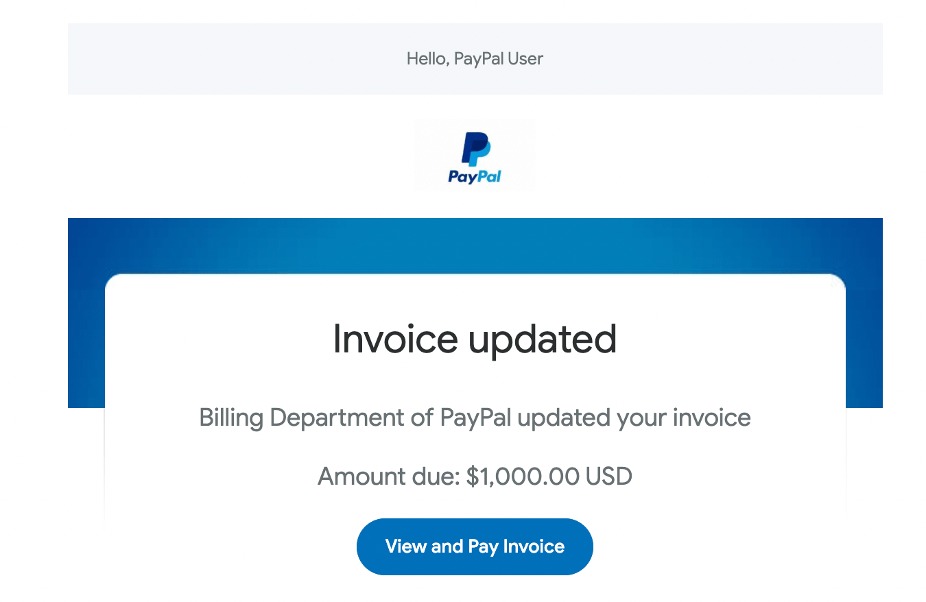 PayPal invoice