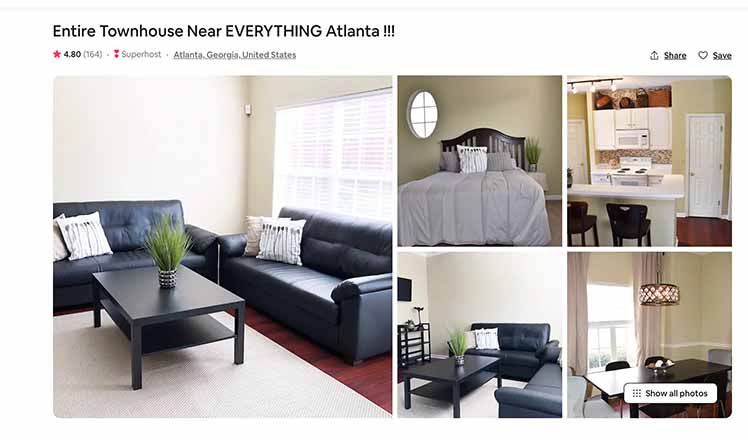 A scammer scraped these photos off of the Airbnb website and set up a fake listing on Vrbo.