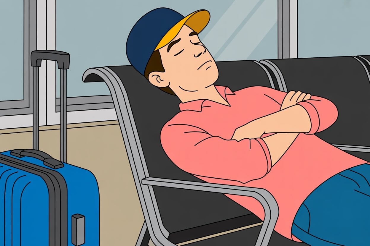 If your flight is delayed -- I mean, really delayed -- should you just sleep on the airport floor?