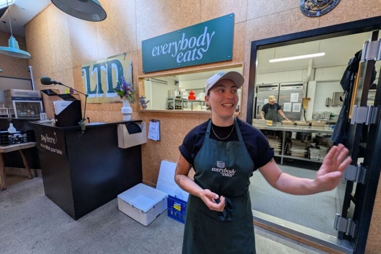 Harri Fletcher, the head chef at Everybody Eats in Wellington, New Zealand.
